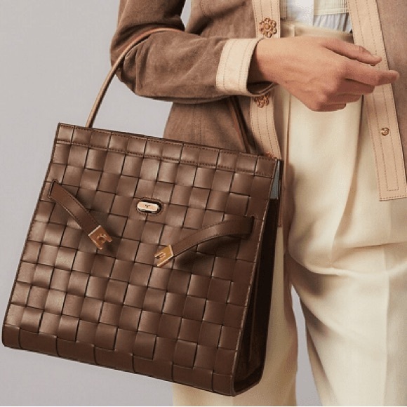 EUC Tory Burch Lee Radziwill Double Woven Satchel Bag $1,598 - Picture 1 of 15